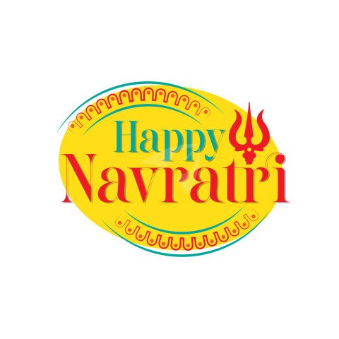 Happy Navratri Sticker Design Template