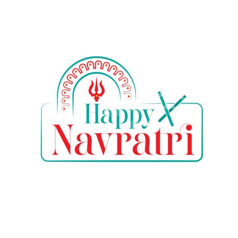 Happy Navratri Sticker Design Template