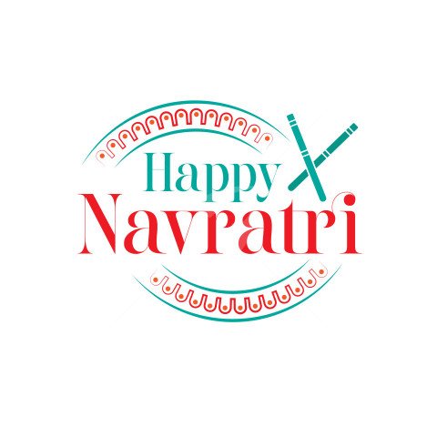 Happy Navratri Sticker Design Template