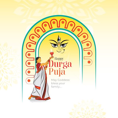 Happy Durga Puja Background Design Illustration