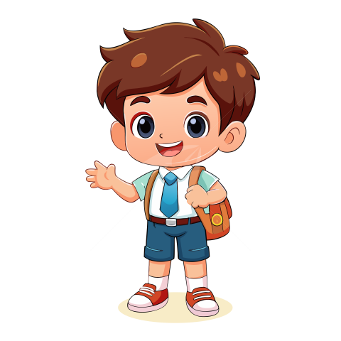 School Boy Cartoon Character Illustration