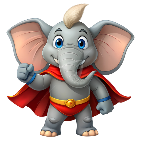 Elephant superhero cartoon character