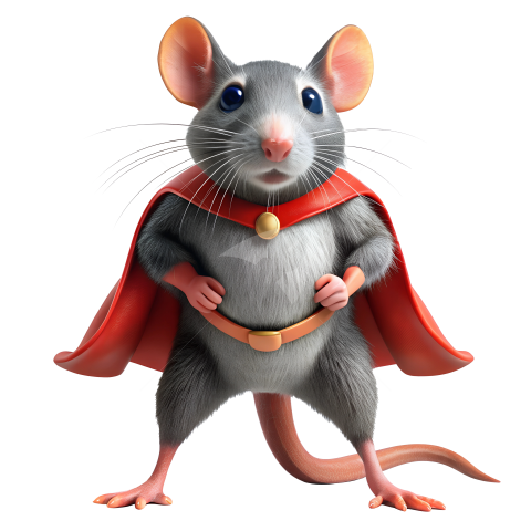 Rat superhero cartoon character