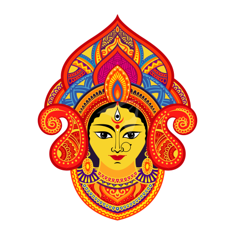 Goddess Durga Face Illustration