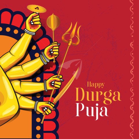 Happy Durga Puja Post Banner Template