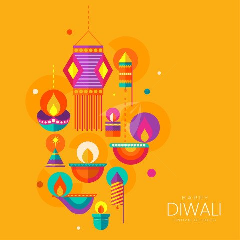 Happy Diwali Post Banner Design Template