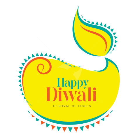 Happy Diwali Sticker Design Template