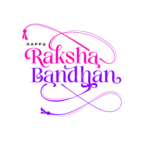 Happy Raksha Bandhan Text Typography