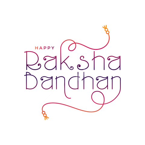 Happy Raksha Bandhan Text Typography