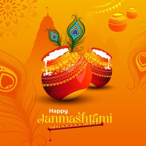 Happy Janmashtami Background Design