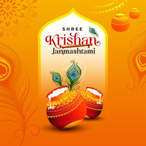 Happy Janmashtami Post Design