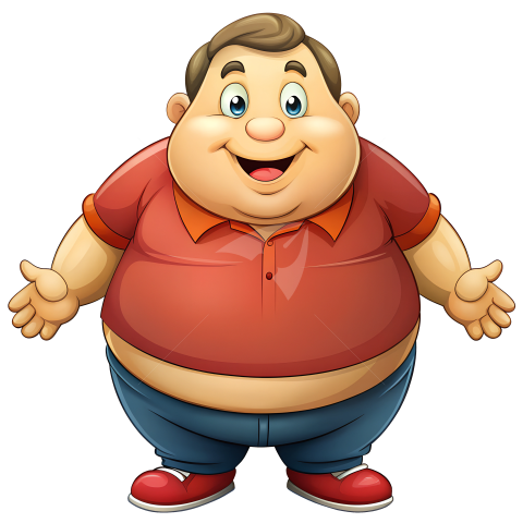 Fat cartoon character male