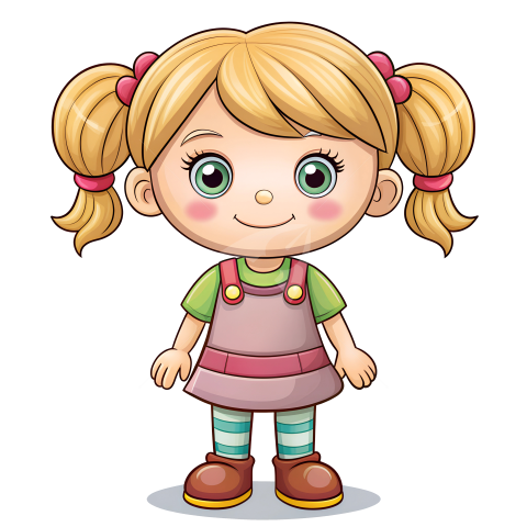 Cute girl cartoon character