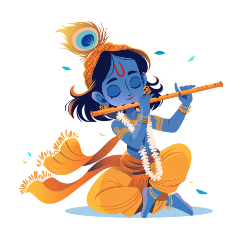 Lord Krishna Cartoon Illustration