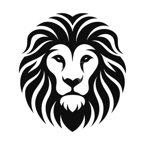 Lion Head Silhouette Illustration