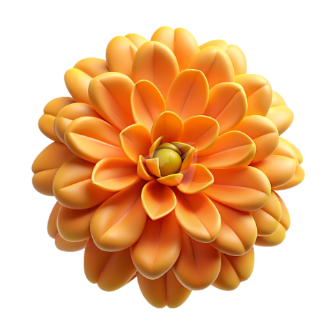 Yellow 3d flower Png