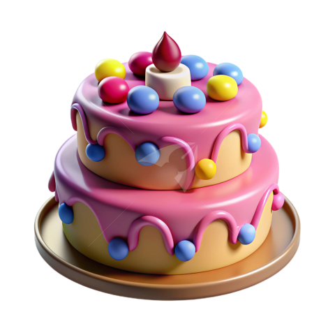 3D birthday cake png