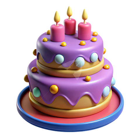 3D birthday cake png