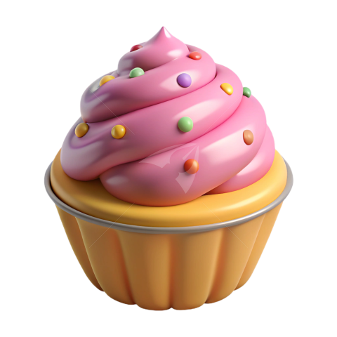 3d Cup cake Png