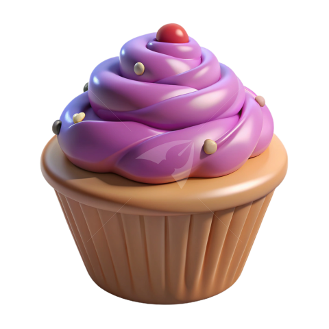 3d Cup cake Png