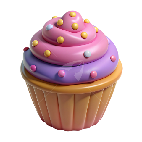 3d Cup cake Png