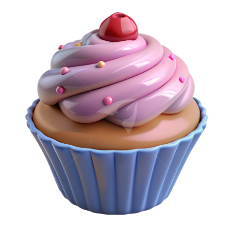 3d Cup cake Png