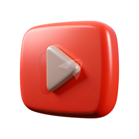 3d YouTube Logo Png