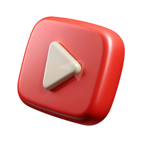 3d YouTube Logo Png