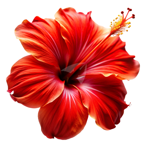 Red Hibiscus flower Png