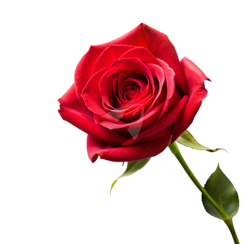 Single red rose flower png