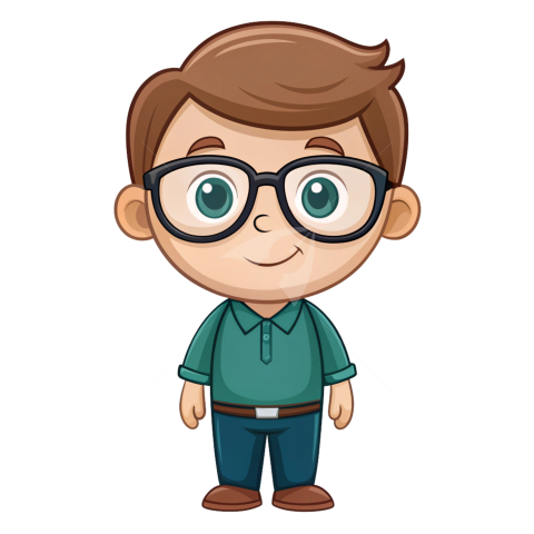 Cartoon character with glasses