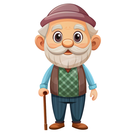 Old man cartoon character png