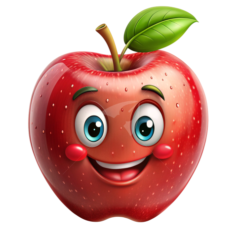 Apple fruit cartoon character png