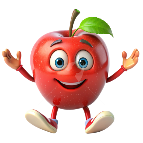 Apple fruit cartoon character png