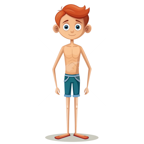 Skinny cartoon character png