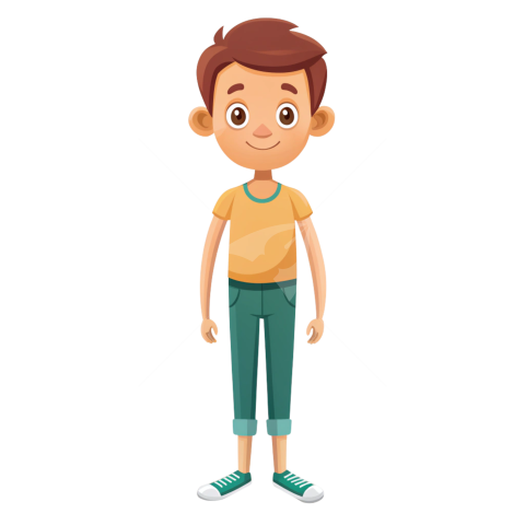 Skinny cartoon character png