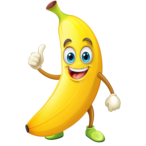 Banana fruit cartoon character