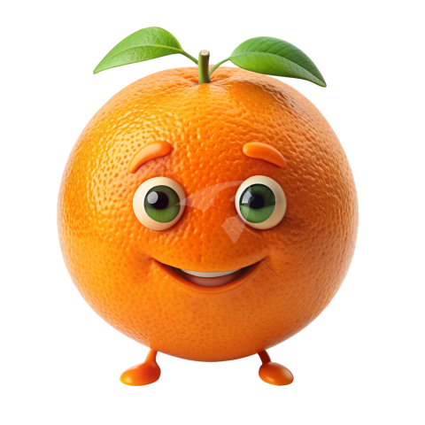 Orange fruit cartoon character png