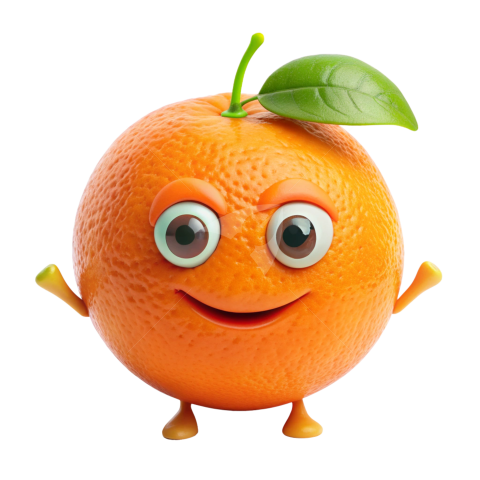 Orange fruit cartoon character png