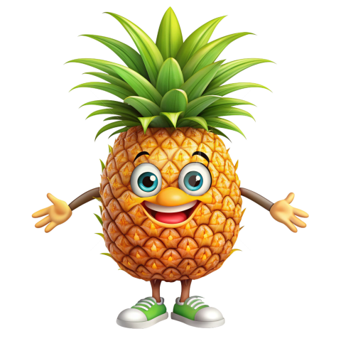 Pineapple fruit cartoon character