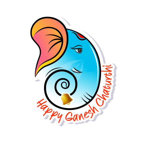 Happy Ganesh Chaturthi Sticker Vector