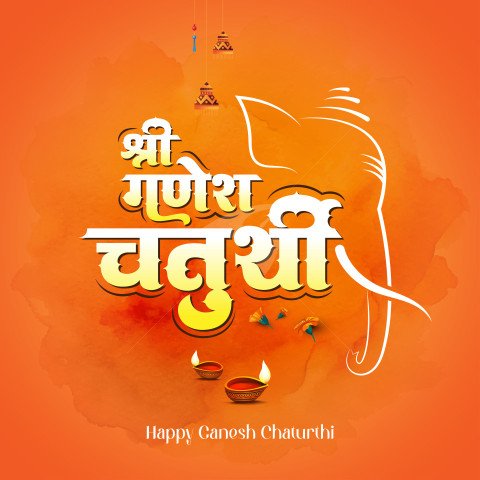 Happy Ganesh Chaturthi Hindi Post Template