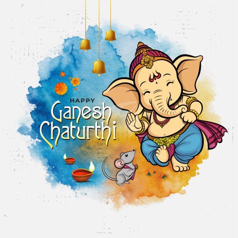 Happy Ganesh Chaturthi Hindi Greeting Background