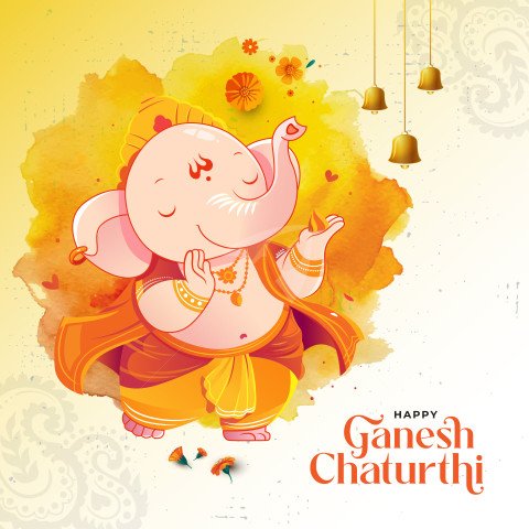 Happy Ganesh Chaturthi Greeting Background