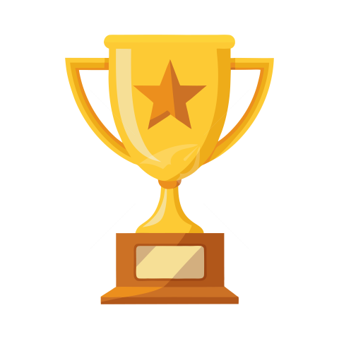 Flat Vector Golden Trophy Cup Png