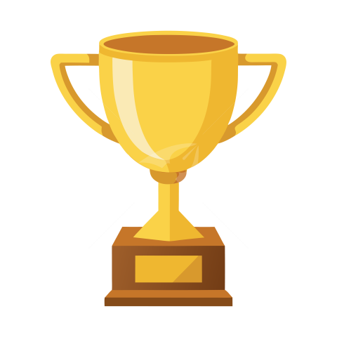 Flat Vector Golden Trophy Cup