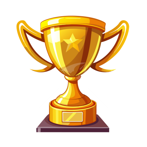 Flat Vector Golden Trophy Cup