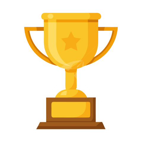 Flat Vector Golden Trophy Cup