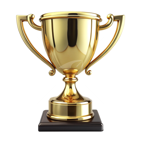 Golden award trophy png image