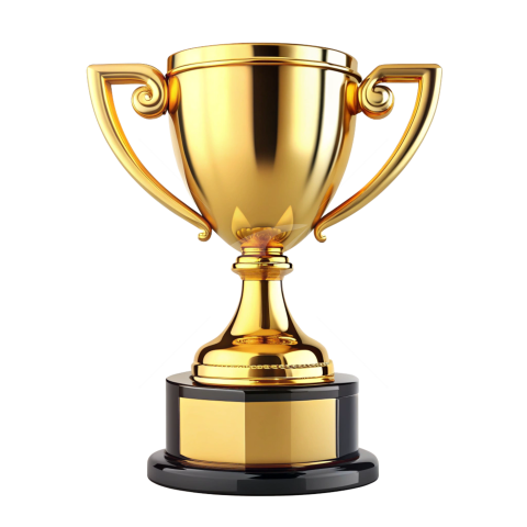 Golden award trophy png image